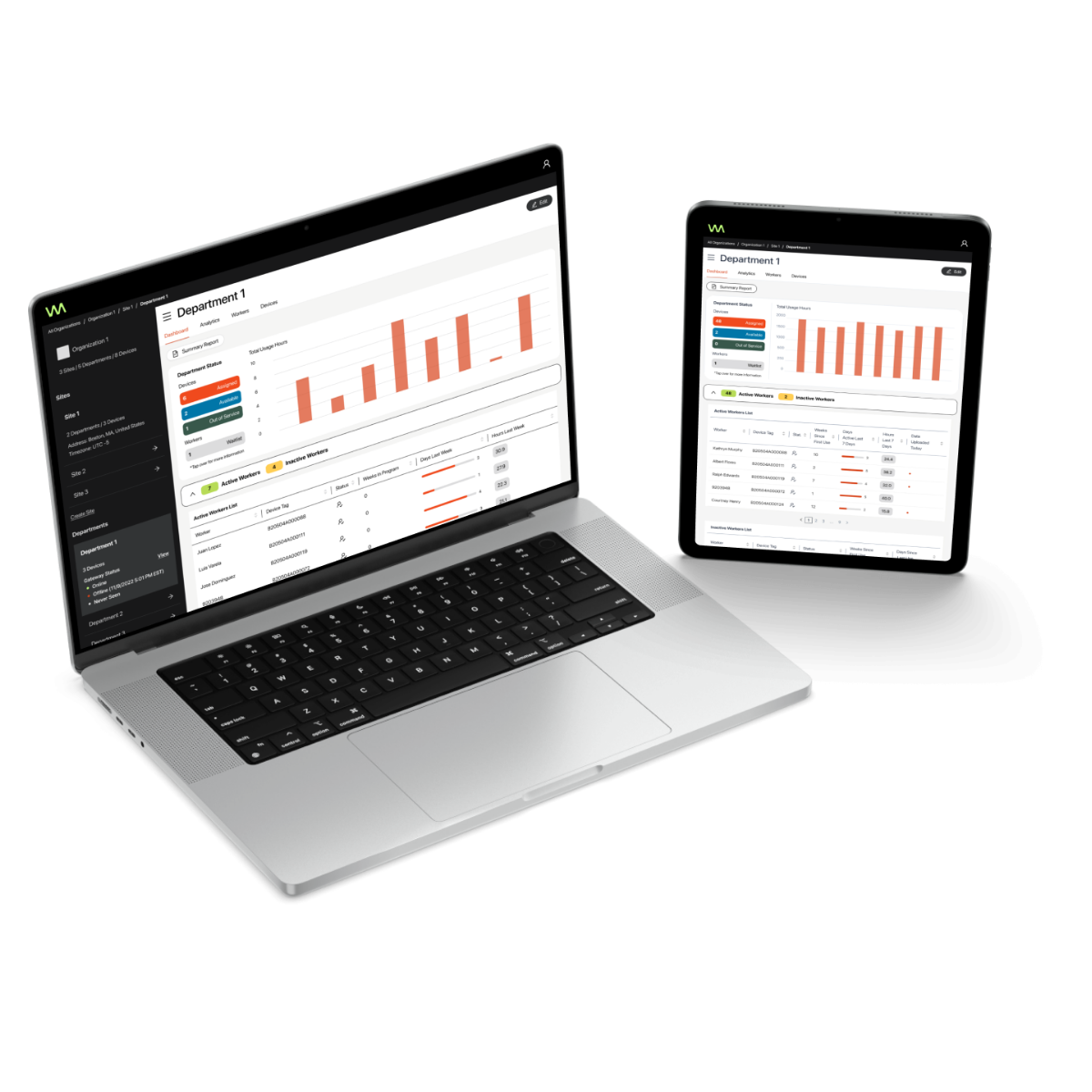 Verve Motion device-management dashboard